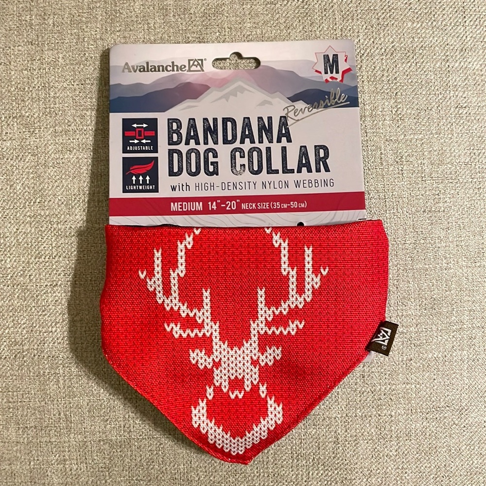 Avalanche Christmas Bandana Dog Collar Size M